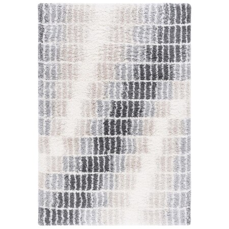 Safavieh 9 x 12 ft. Fontana Shag 800 Power Loomed Rectangle Area Rug; Ivory & Grey FNT823A-9